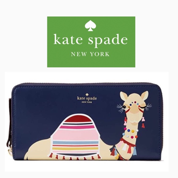 Kate Spade Camel Spice Things Up Neda Navy Wallet